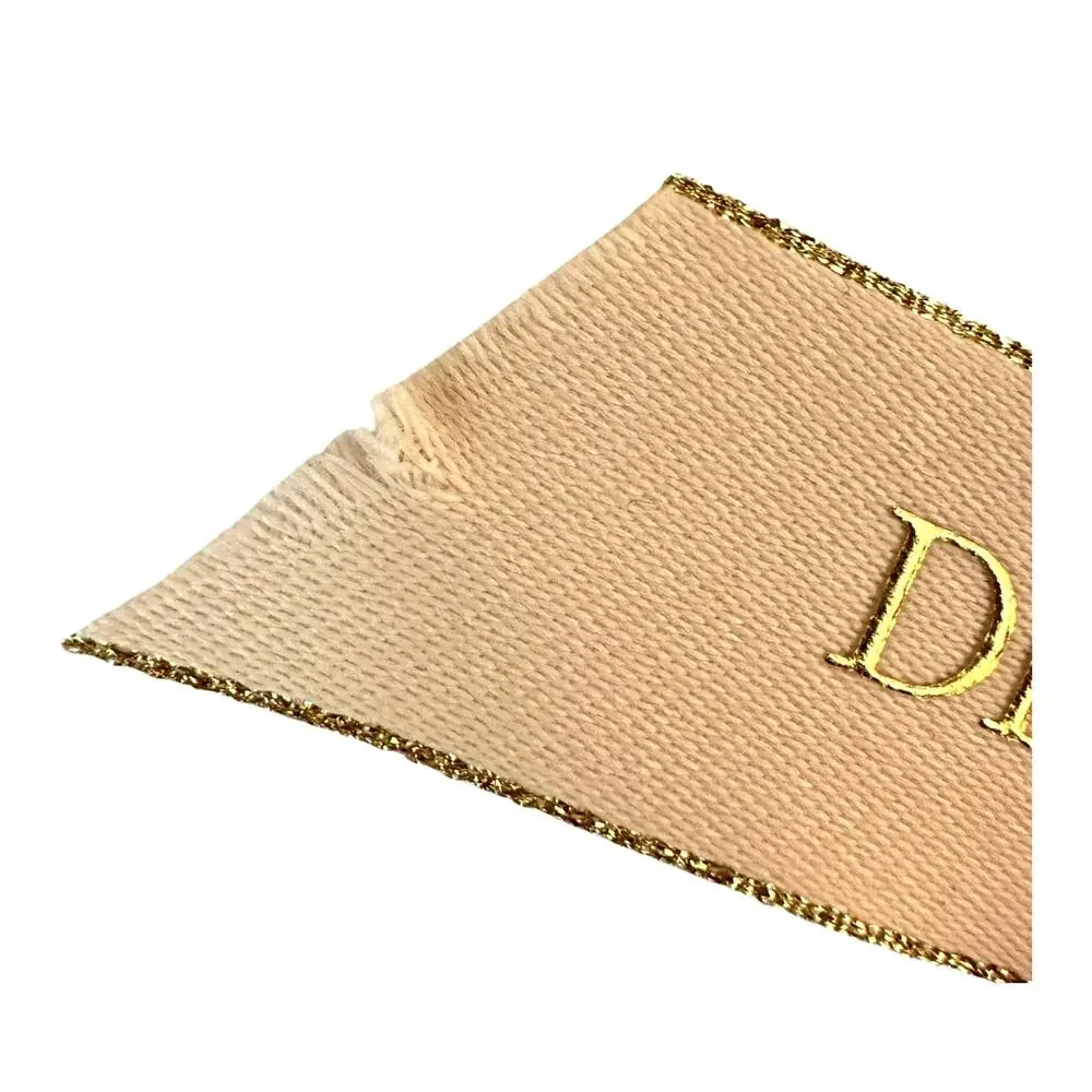 Dior Special Edition Logo Ribbon 39” Beige Gold Authentic Gift Packaging